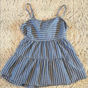 American Eagle Outfitters Blue and White Striped Tank Top